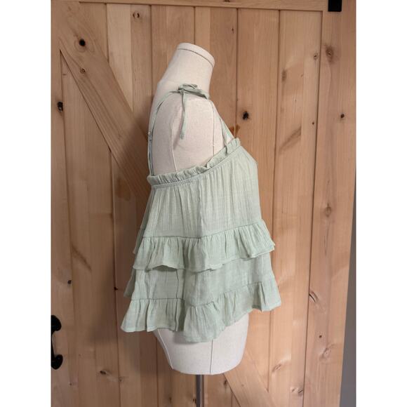 Blu Pepper Anthropologie | NWT Light Green Crepe Ruffle Tank Top | Size Small - Picture 5 of 10